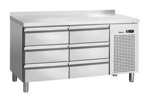 Stół chłodniczy z 6 szufladami, 0,35 kW, 1342x700x850 mm | BARTSCHER, S6-100 MA