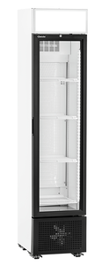 Szafa chłodnicza z przeszklonymi drzwiami, 232 l, 0,21 kW, 450x525x2025 mm, czarny, biały | BARTSCHER, GTK1-123