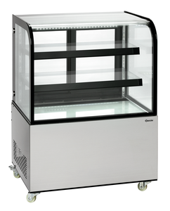 Witryna chłodnicza nastawna z oświetleniem LED, 270 l, 0,475 kW, 905x690x1210 mm, inox, czarny | BARTSCHER, 700562