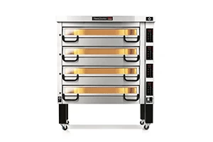 Piec do pizzy sterowany elektronicznie 4-komorowy, 54 kW, komora o wymiarach 1230x820x210 mm | PIZZA MASTER, PM 834ED