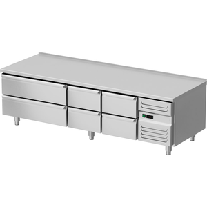 Podstawa chłodnicza z 6 szufladami, 0,3 kW, 4xGN 1/1 + 2xGN 2/1, 2000x700x600 mm | STALGAST, 887246