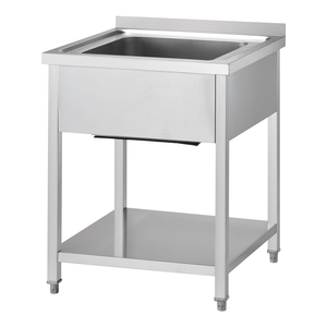 Stół ze zlewem jednokomorowym z półką 600x700x850 mm | GREDIL, 674067