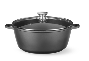 Garnek z powłoką nieprzywierającą, 7,5 l, 387x310x130 mm, czarny | HENDI, 611036