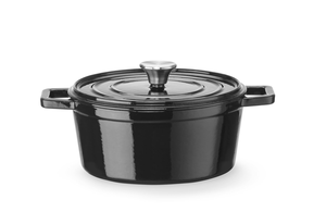 Garnek żeliwny emaliowany 3,7 l, czarny | HENDI, 626870
