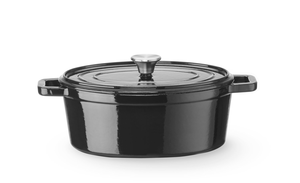 Garnek żeliwny emaliowany 4,4 l, czarny | HENDI, 626887