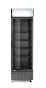 Lodówka na napoje z podświetlanym panelem, 1-drzwiowa, 254 l, 0,25 kW, 230 V, 578x605x1980 mm | ARKTIC, 236932