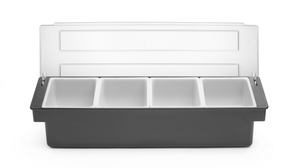 Pojemnik barmański na dodatki do drinków, 4-częściowy, 480x150x100 mm | BAR UP, 552025