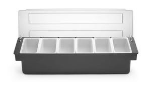 Pojemnik barmański na dodatki do drinków, 6-częściowy, 480x150x100 mm | BAR UP, 552032