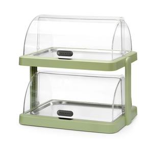 Witrynka ekspozycyjna podwójna Roll-Top Duo, 480x355x480 mm, zielona | HENDI, Uniq
