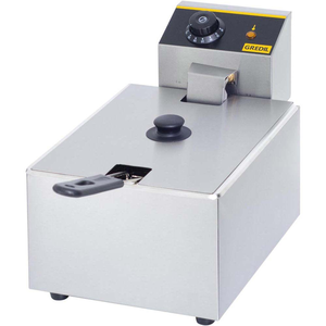Frytownica elektryczna jednokomorowa, 5 l, nastolna, 3,2 kW, 230 V, 260x420x270 mm | GREDIL, 746050