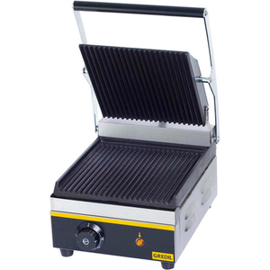 Kontakt grill pojedynczy, ryflowany, 1,8 kW, 265x325x200 mm | GREDIL, 742010