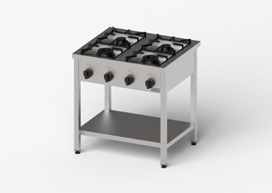 Kuchnia gazowa 4-palnikowa na podstawie otwartej, 21 kW, G30, 800x700x850 mm | GREDIL, 976513