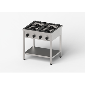 Kuchnia gazowa 4-palnikowa na podstawie otwartej, 25 kW, G20, 800x700x850 mm | GREDIL, 976591