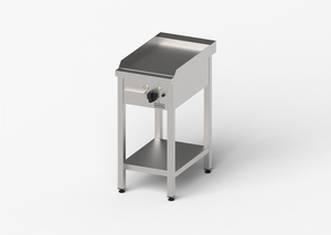 Płyta grillowa elektryczna, gładka, na podstawie szkieletowej, 4 kW, 400x700x850 mm | GREDIL, 977301