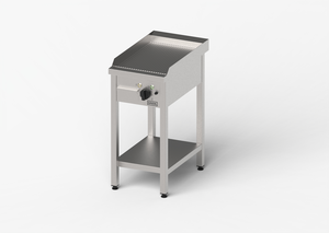 Płyta grillowa elektryczna, ryflowana, na podstawie szkieletowej, 4 kW, 400x700x850 mm | GREDIL, 977302