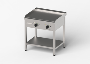 Płyta grillowa elektryczna, ryflowana, na podstawie szkieletowej, 8,1 kW, 800x700x850 mm | GREDIL, 977312