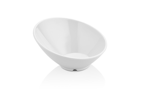Miska skośna z melaminy, Ø210x106 mm, 0,695 l, biała | KULSAN, Oasis