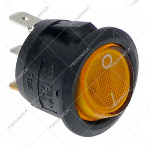 Przełącznik kołyskowy śr. montażowa 20mm / 250V / 4A / 1no / podł. 4,8mm / symbol 0-i / okrągly pomarańczowy | GASTROPARTS, 348.203