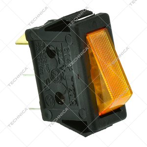 Przełącznik kołyskowy wymiar montażowy 30x11mm / 250V / 16A / 1no podł. męskie 6,3mm / symbol 0-1 / prostokątny pomarańczowy | GASTROPARTS, 301.011