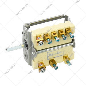 Przełącznik krzywkowy 7 pozycyjny sekwencja 0-1-2-3-4-5-6 / 16a / 1no / 2co / 6x4,6mm / dł. mocowania 23mm / ceramika | GASTROPARTS, 300.025