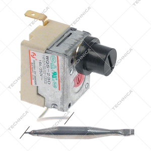 Termostat bezpieczeństwa 2-fazowy / 230°C / 5x48mm / dł. kapilary 440mm | GASTROPARTS, 390.970