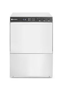 Zmywarka podblatowa z dozownikiem płynu myjącego i pompą zrzutową, kosz: 500x500 mm, 4,9 kW, 565x605x830 mm | HENDI, 237366