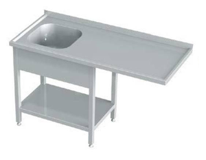 Stół ze zlewem i półką 1600x600x850 mm | KOMAT, KST-141-160600