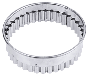 Wykrawacz do ciastek okrągły ząbkowany, stal nierdzewna 18/10, poręczny, ø95x30 mm, inox | CONTACTO, 4043/095