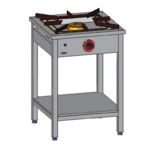 Kuchnia gazowa 1-palnikowa, 600x600x850 mm z półką, 5 kW | EGAZ, TG-105.III