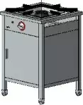 Kuchnia gazowa 1-palnikowa, 600x600x850 mm z szafką, 7 kW | EGAZ, TG-107.IV