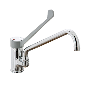 Bateria sztorcowa jednootworowa, łokciowa z regulatorem strumienia, 2 rodzaje wody, wysokość maks. 355 mm | EDENOX, EM-30 B N