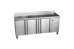 Stół chłodniczy, agregat z boku, 3-drzwiowy z drzwiami pełnymi, GN 1/1, 428 l, 0,253 kW, ze stali nierdzewnej, 1792x700x850 mm | ASBER, ETP-7-180-30 HC LLR SB40