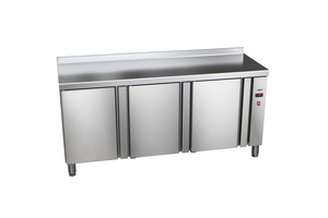 Stół chłodniczy, bez agregatu, 3-drzwiowy z drzwiami pełnymi, GN 1/1, 420 l, 0,032 kW, ze stali nierdzewnej, 1717x600x850 mm | ASBER, ETP-6-169-30 R HC SB40