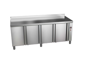 Stół chłodniczy, bez agregatu, 4-drzwiowy z drzwiami pełnymi, GN 1/1, 581 l, 0,029 kW, ze stali nierdzewnej, 1942x700x850 mm | ASBER, ETP-7-192-40 R HC SB40