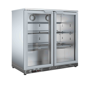 Szafa chłodnicza, 2-drzwiowa, 214 l, 0,214 kW, ze stali nierdzewnej, 925x565x900 mm | ASBER, ERMA-250 SS