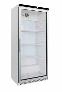 Szafa chłodnicza przeszklona, 600 l, 0,186 kW, ze stali nierdzewnej, 780x740x1865 mm | ASBER, WLP-650 GLASS