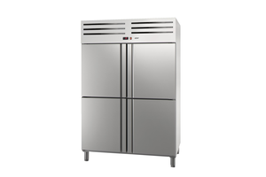 Szafa mroźnicza, 4-drzwiowa, GN 2/1, 1301 l, 0,642 kW, ze stali nierdzewnej, 1388x844x2008 mm | ASBER, ECN-1404 HC