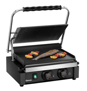 Grill kontaktowy pojedynczy, 2,2 kW, 230 V, 410x398x208 mm, czarny | BARTSCHER, PANINI-MDI 1GR S