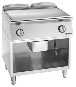 Płyta grillowa elektryczna, ze stali nierdzewnej, gładka, wolnostojąca, 16 kW, 400 V, 800x900x900 mm | BARTSCHER, Seria 900