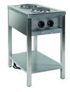 Kuchnia elektryczna 2-palnikowa, 400x700x850 z półką, 1x1,85+1x2,6 kW | EGAZ, KE-27