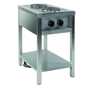 Kuchnia elektryczna 2-palnikowa, 400x700x850 z półką, 1x1,85+1x2,6 kW | EGAZ, KE-27