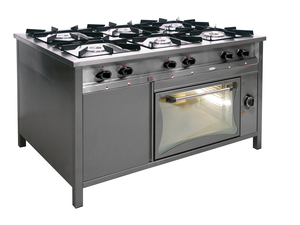 Kuchnia gazowa 6-palnikowa z piekarnikiem gazowym, 1300x700x850 mm, 40,5 kW | EGAZ, TGP-6737/PG-1
