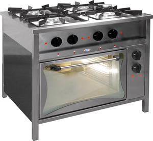 Kuchnia gazowa 4-palnikowa z piekarnikiem elektrycznym, 900x700x850 mm, 27,1 kW | EGAZ, TG-4724/PKE-1