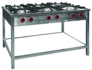 Kuchnia gazowa 6-palnikowa, 1300x700x850 mm, 1x3,5+2x5+2x7+1x9 kW | EGAZ, TG-6737.II