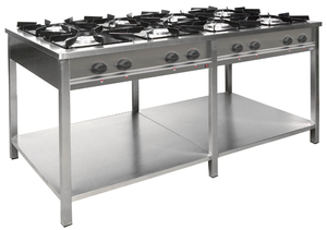 Kuchnia gazowa 8-palnikowa z półką, 1700x700x850 mm, 39,5 kW | EGAZ, TGP-8736.III