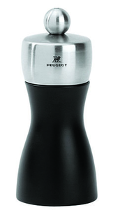 Młynek do soli z drewna bukowego, czarny 120 mm | PEUGEOT, Fidji