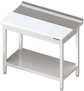 Stół przyścienny z płytą polietylenową i półką 1000x600x850 mm | STALGAST, 980596100