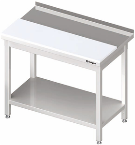 Stół przyścienny z płytą polietylenową i półką 1200x700x850 mm | STALGAST, 980597120