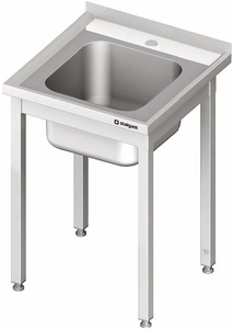 Stół ze zlewem jednokomorowym bez półki, 600x600x850 mm | STALGAST, 980626060