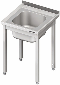 Stół ze zlewem jednokomorowym i otworem pod rozdrabniacz 700x700x850 mm | STALGAST, 980637070